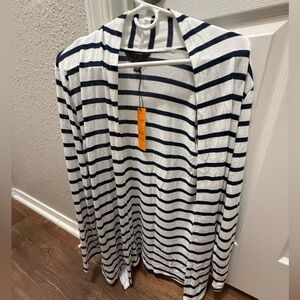 Mi Navy and White Striped Top
